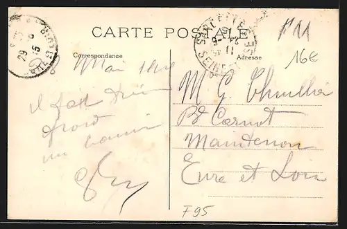 AK Sarcelles, Rue de Paris et Boucherie G. Martin