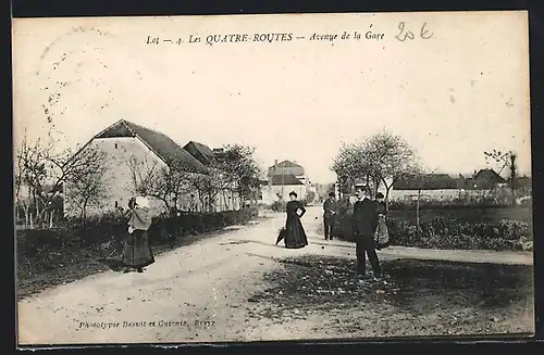 AK Les Quatre-Routes, Avenue de la Gare