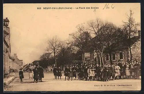 AK Neuvy-Pailloux, la Place des Ecoles