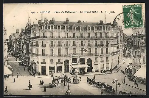 AK Angers, Place du Ralliement, le Grand Hotel