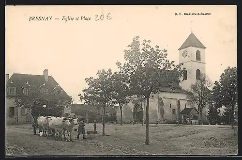 AK Bresnay, Eglise et Place