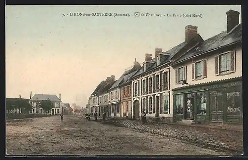 AK Lihons-en-Santerre, la Place, coté Nord