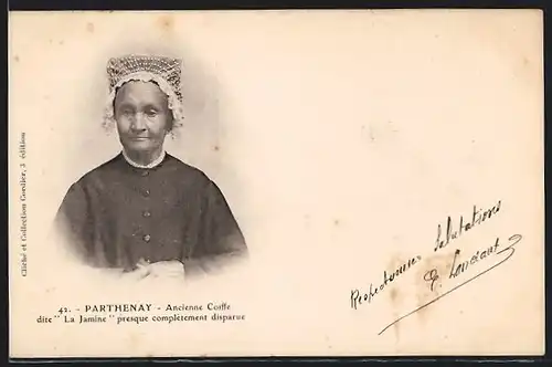 AK Parthenay, Ancienne Coiffe dite La Jamine presque complètement dispare