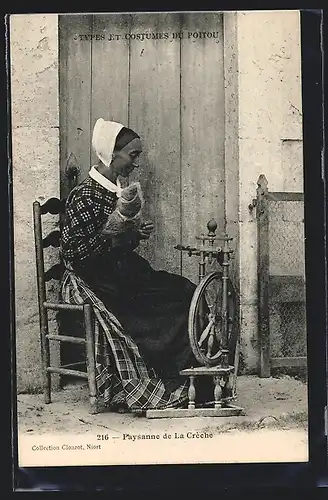 AK Poitou, Types et Costumes, Paysanne de La Crèche