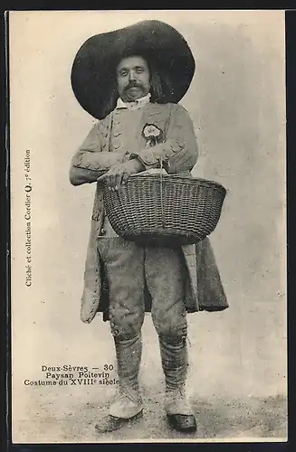 AK Deux-Sèvres, Paysan Poitevin, Costume du XVIII. siècle