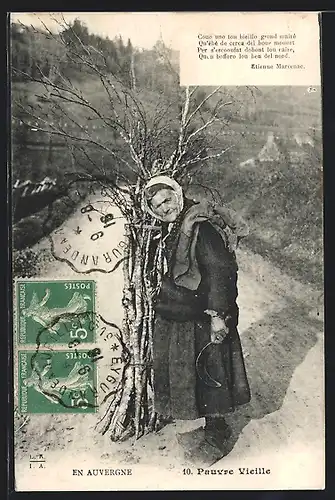 AK Auvergne, Pauvre Vieille