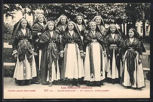 AK Eaux-Bonnes, un Groupe d`Ossaloises, les Bassés-Pyrénées