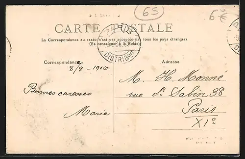 AK Les Pyrénées, Sur la Route - Trois Amis, Magd mit Packeseln