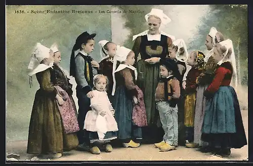 AK Bretagne, Scene Enfantine Bretonne, les Conseils de Man-Goz