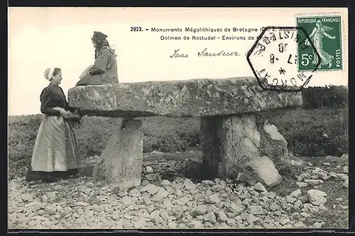 AK Bretagne, Monuments Mégalithiques, Doimen de Rostudel