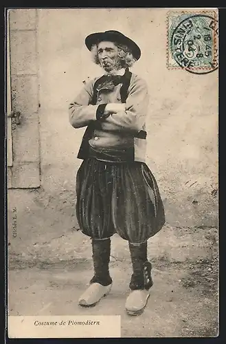 AK Plomodiern, Costume, Mann in traditioneller Tracht
