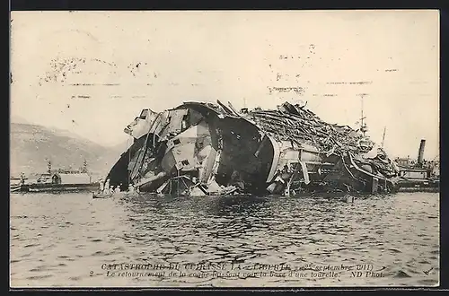 AK Catastrophe du Cuirassé la Liberté 1911