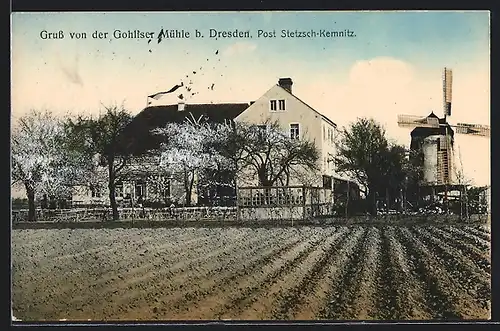 AK Gohlis, Restaurant Gohliser Mühle, Windmühle