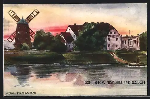 Künstler-AK Dresden, Gohliser Windmühle