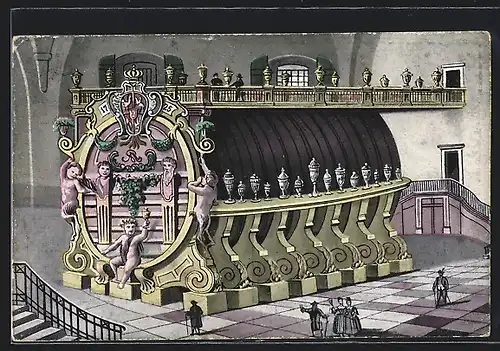 AK Königstein, grosses Fass in der Festung