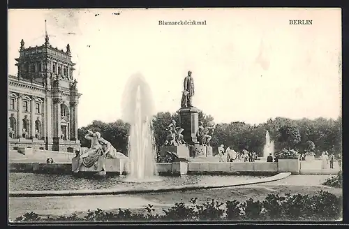 AK Berlin-Tiergarten, Bismarckdenkmal mit Anlagen