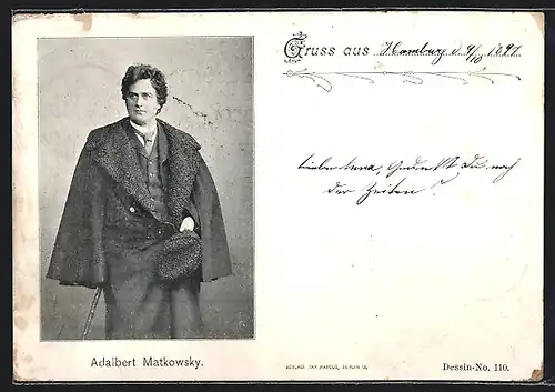 AK Hamburg, Portrait von Adalbert Matkowsky