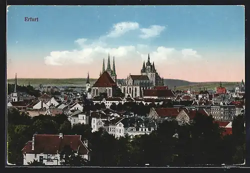 AK Erfurt, Ortsansicht mit Dom