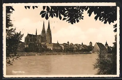 AK Regensburg, Ortsansicht mit Dom