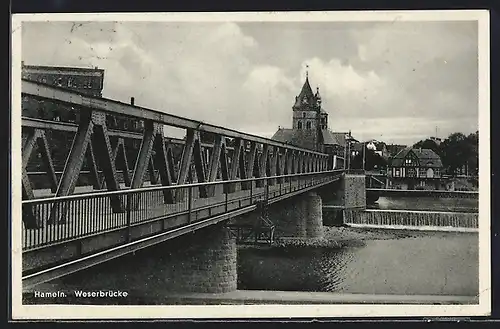 AK Hameln, Blick auf die Weserbrücke