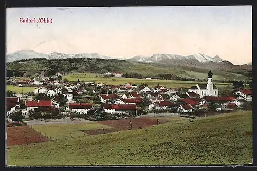 AK Endorf /Obb., Ortsansicht mit Kirche