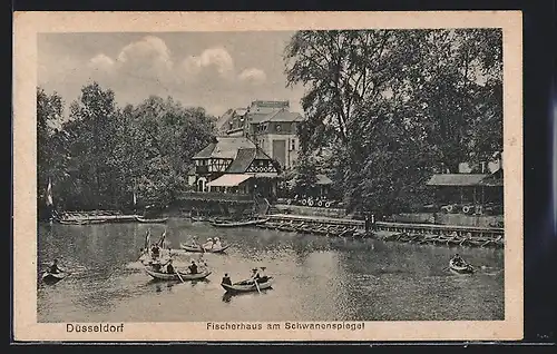 AK Düsseldorf, Fischerhaus am Schwanenspiegel