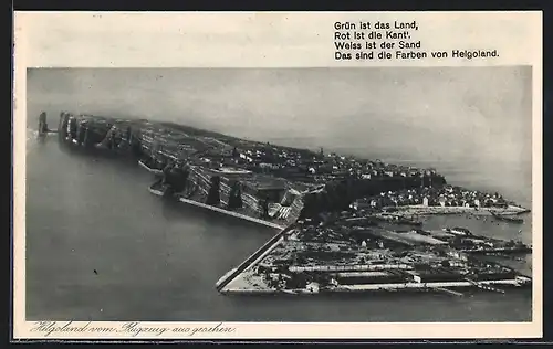 AK Helgoland, Ansicht vom Flugzeug aus