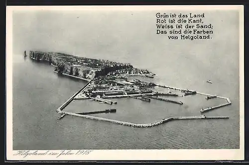 AK Helgoland, Ansicht vom Flugzeug aus