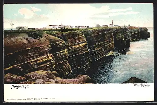 AK Helgoland, Westklippen bei ruhiger See