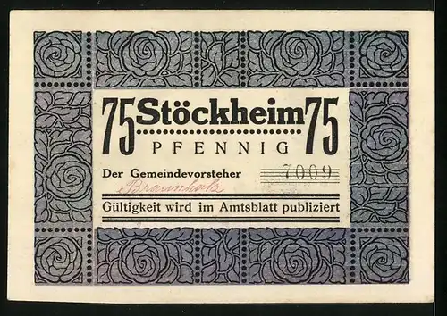 Notgeld Stöckheim, 75 Pfennig, Adlige essen im Schlossgarten