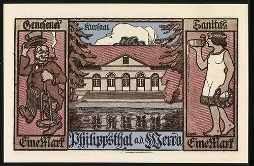 Notgeld Philippsthal an der Werra 1921, 1 Mark, Kursaal Benesener, Sanitas