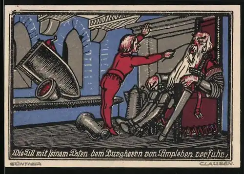 Notgeld Kneitlingen 1921, 50 Pfennig, Till und der Burgherr von Ampleben