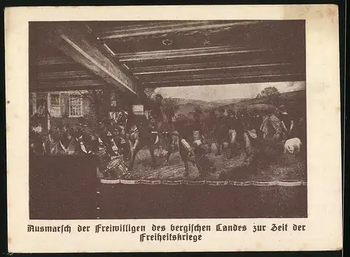 Notgeld Burg a. d. Wupper 1921, 1 Mark, Ausmarsch der Freiwilligen des Bergischen Landes