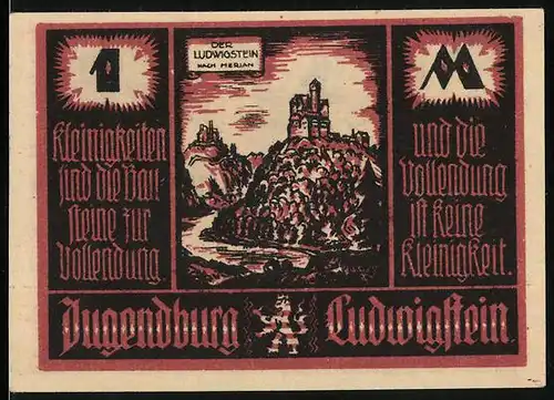 Notgeld Burg Ludwigstein 1921, 1 Mark, der Ludwigstein