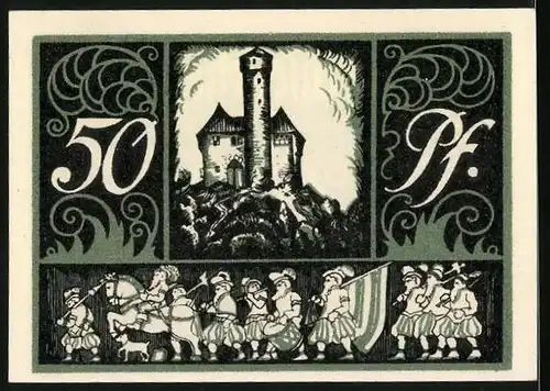 Notgeld Burg Ludwigstein 1921, 50 Pfennig, Die Jugendburg
