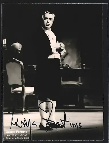 AK Opernsänger George Fortune als Scarpia in Tosca, mit original Autograph