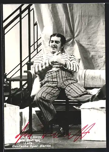 AK Opernsänger Gerd Feldhoff als Rodrigo in Lulu, mit original Autograph