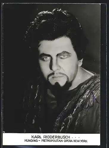 AK Opernsänger Karl Ridderbusch als Hunding, mit original Autograph
