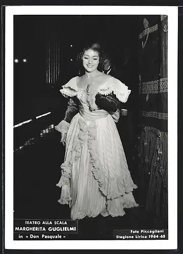 AK Opernsängerin Margherita Guglielmi in Don Pasquale, mit original Autograph