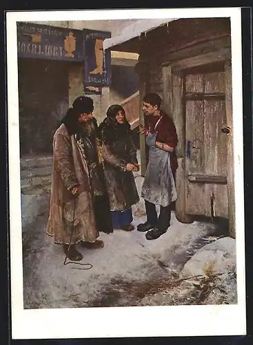 AK Russisches Bauernpaar besucht seinen Sohn