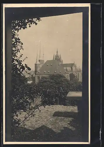 Foto-AK Erfurt, Blick zur Severikirche