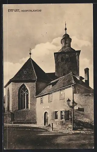 AK Erfurt, Hospitalkirche, Strassenansicht