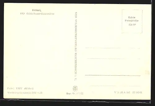 AK Erfurt, HO Gildehaus-Gaststätte, Innenansicht
