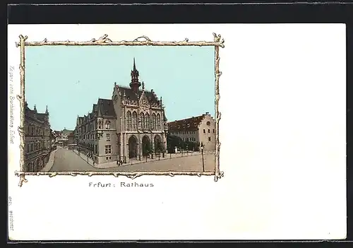 AK Erfurt, Blick auf das Rathausgebäude