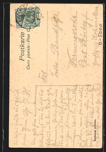 Künstler-AK Erfurt, Dom mit Obelisk aus der Vogelschau