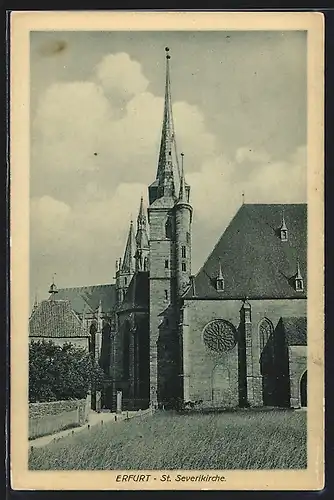 AK Erfurt, St. Severikirche, Teilansicht