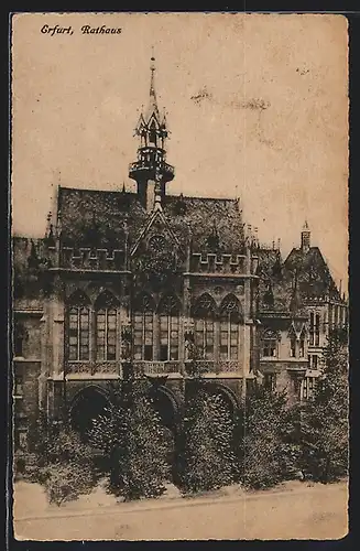 AK Erfurt, Rathaus aus der Vogelschau