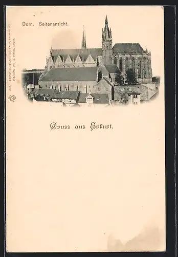 AK Erfurt, Dom, Seitenansicht von oben