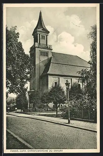 AK Erfurt, Christuskirche mit Strasse