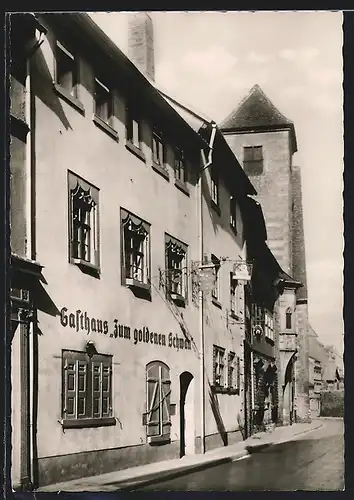 AK Erfurt, Michaelisstrasse mit Gasthaus zum goldenen Schwan